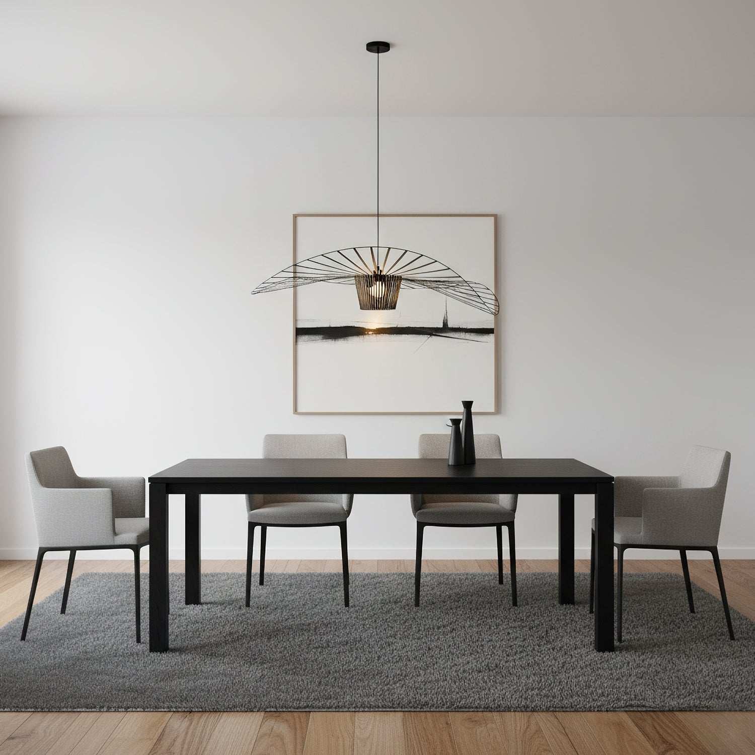 Hanglamp met Polyurethaan Ribbons – Sculptural Design Fiber Grote Zwevende Pendellamp Eetkamer – Ø80cm-Ø200cm | Sansoti
