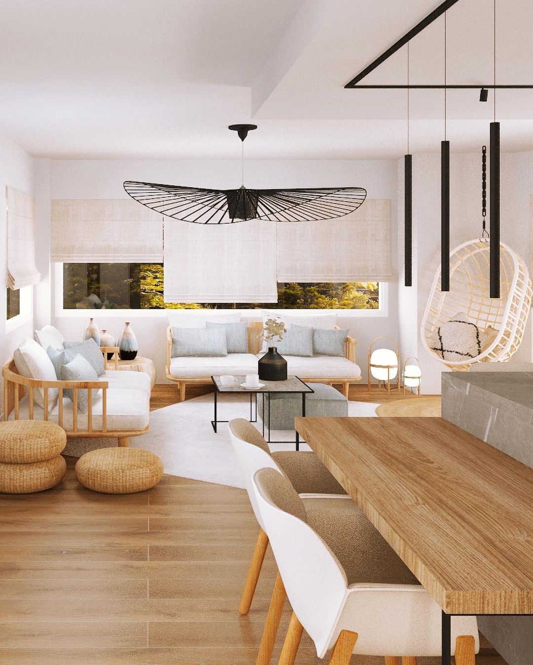 Hanglamp met Polyurethaan Ribbons – Sculptural Design Fiber Grote Zwevende Pendellamp Eetkamer – Ø80cm-Ø200cm | Sansoti