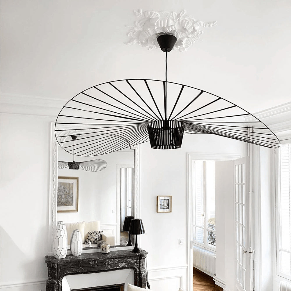Hanglamp met Polyurethaan Ribbons – Sculptural Design Fiber Grote Zwevende Pendellamp Eetkamer – Ø80cm-Ø200cm | Sansoti