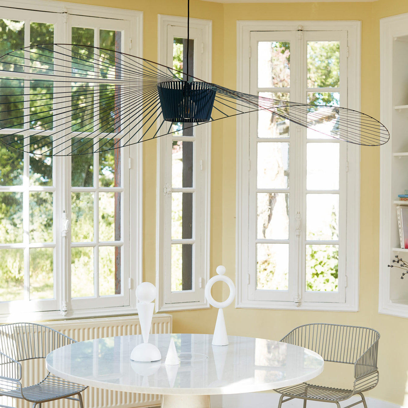 Hanglamp met Polyurethaan Ribbons – Sculptural Design Fiber Grote Zwevende Pendellamp Eetkamer – Ø80cm-Ø200cm | Sansoti