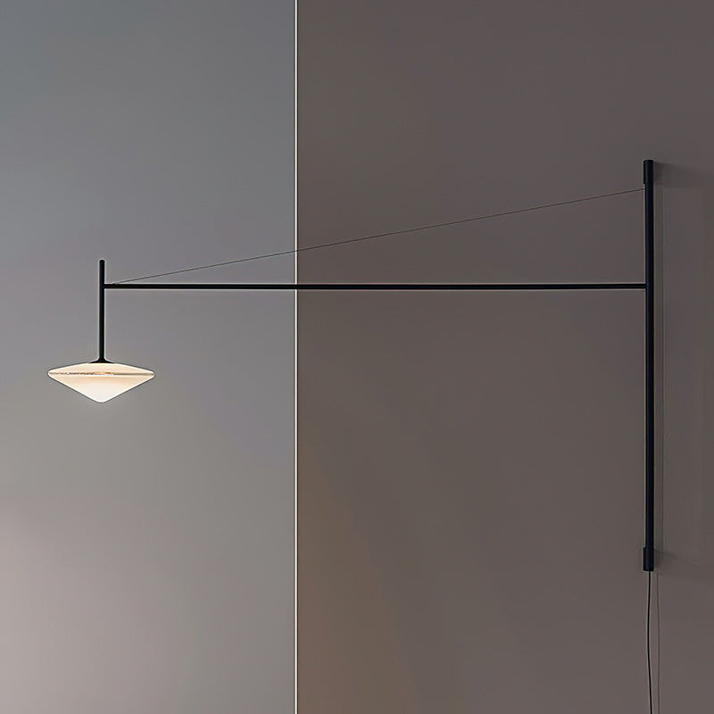 Verstelbare Wandlamp met Zwenkarm | Mondgeblazen Glazen Kap | Stekkermodel | Sansoti