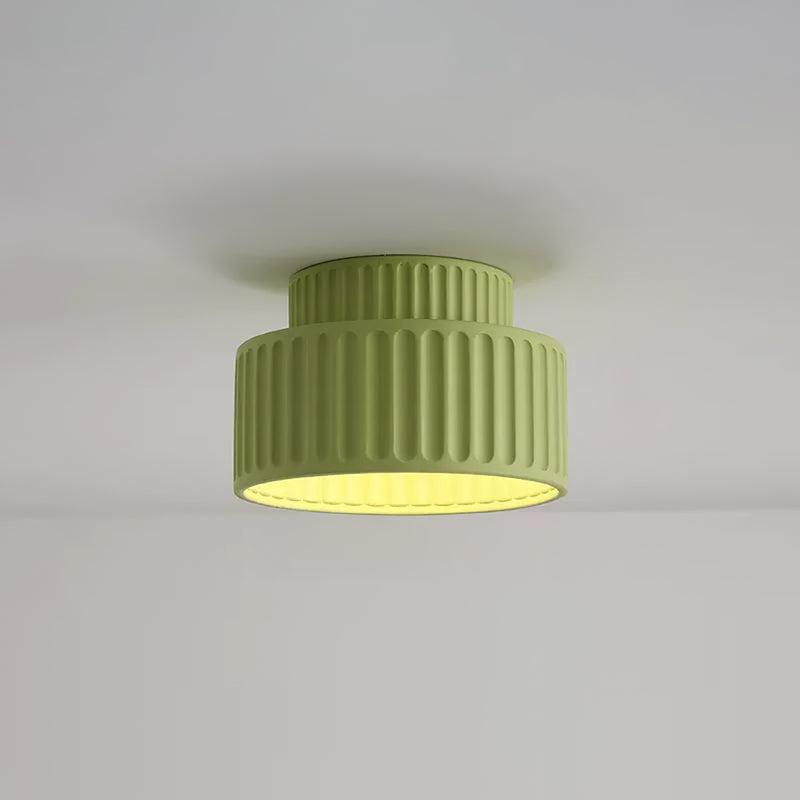 Deckenleuchte Gerippt Resin E27 Weiß Kompakt Modernes Interieur Wohnzimmer Küche Schlafzimmer Retro Design Deckenlampe | Restfield