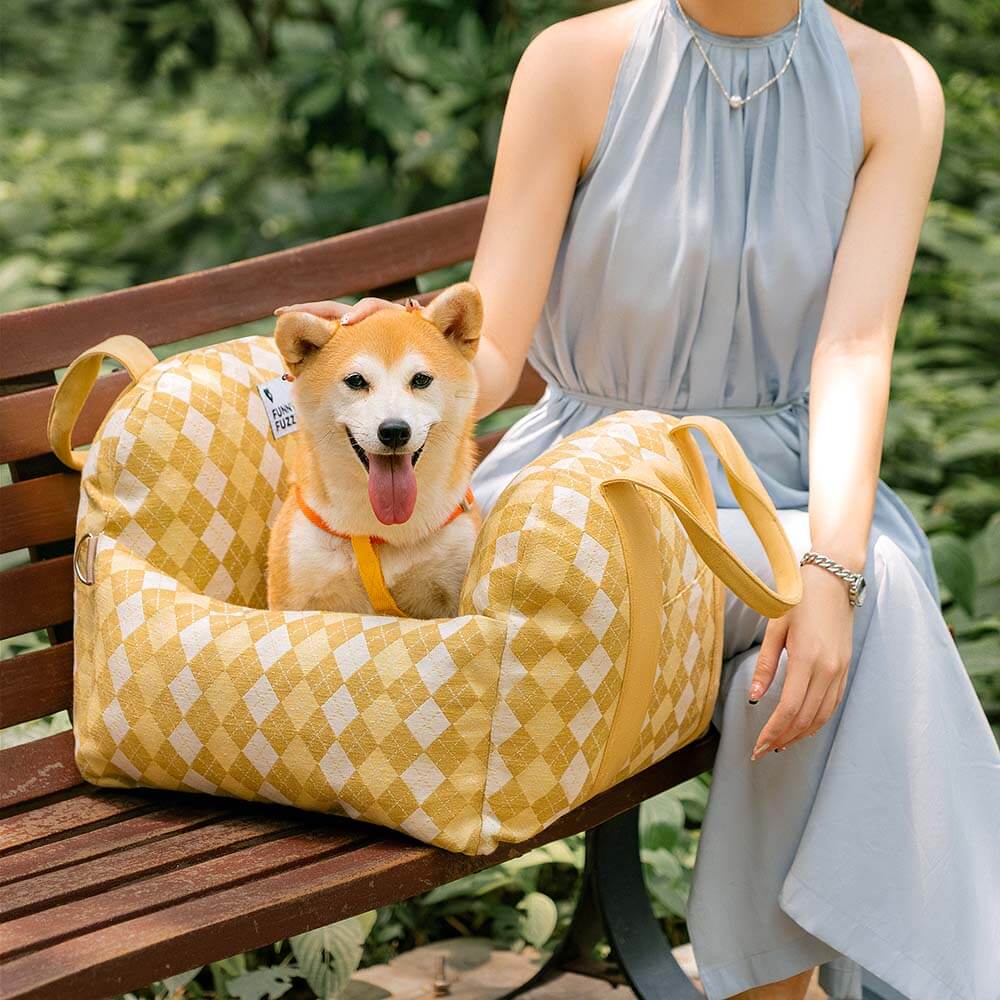 Autostoel Hondenmand First Class - Comfortabel Reiskussen voor Hond of Kat - Verstelbaar Wasbaar Autoreizen | Sansoti