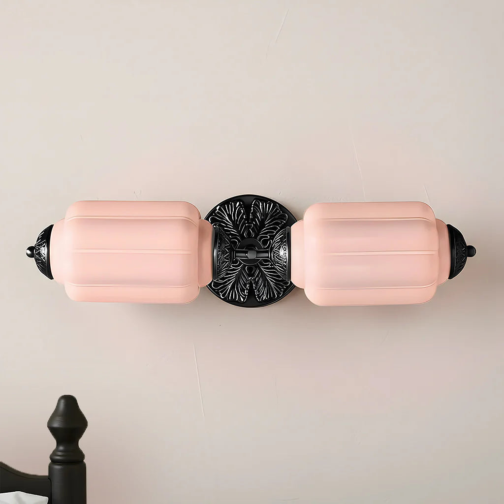 Vintage Art Deco Milk Glass Eloise Vanity Light Fixture