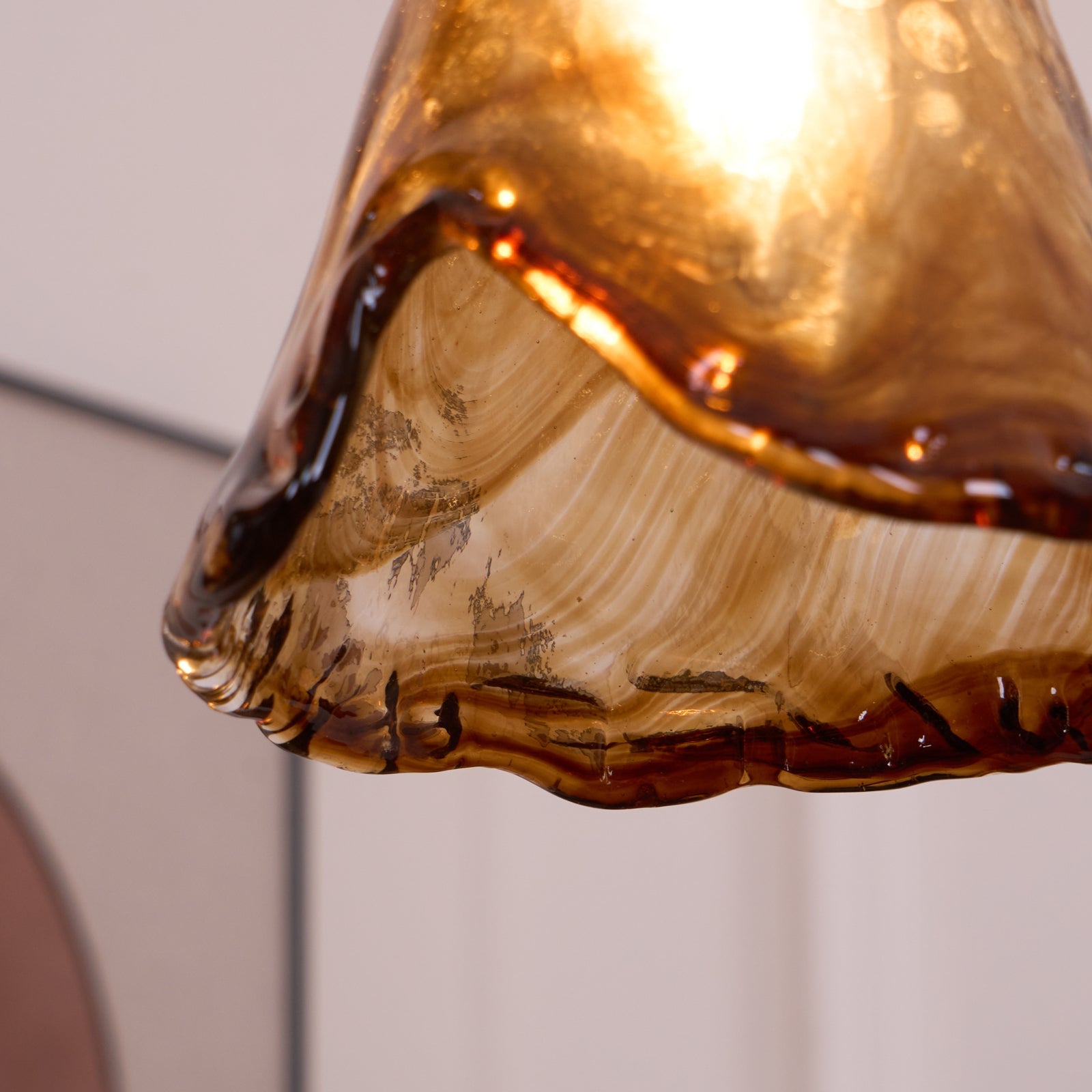 Vintage Hanglamp Messing & Amber Glas – Retro Verlichting Eetkamer Keukeneiland Bar Restaurant – E26/E27 Max 40W | Sansoti