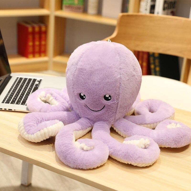 Weiches XXL-Oktopus-Kuscheltier – Plüsch-Dekokissen 40–80 cm – Spielzeug, Dekoration und Geschenk fürs Kinderzimmer | Sansoti