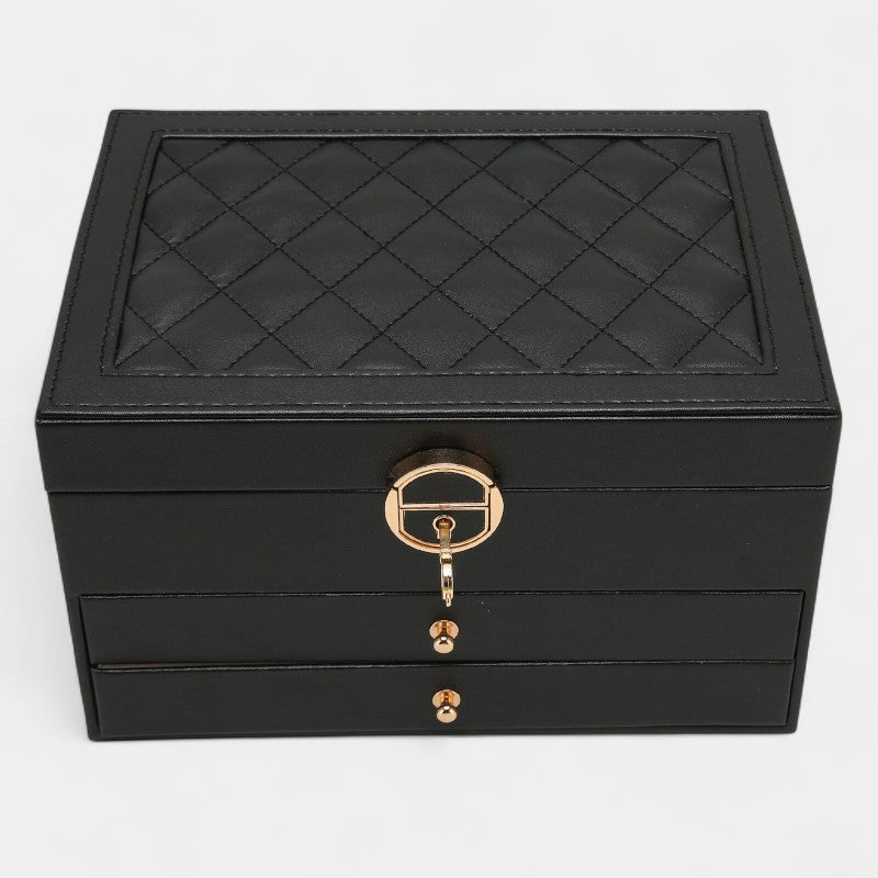 Virelle Sieradendoos Leer Zwart Roze Wit Groen - Luxe Organizer Juwelen Ketting Oorbellen Ring Opbergen Sieraden Box Kaptafel | Sansoti