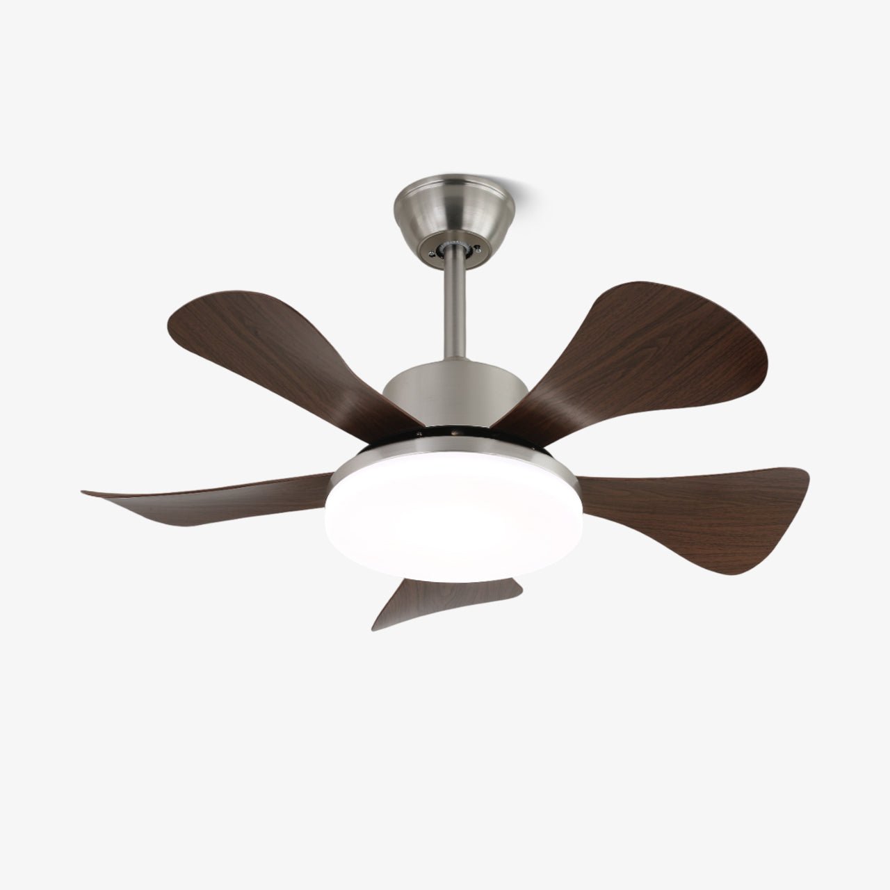 Ceiling Fan with LED Lighting Ø91cm in wood and metal with 6 speeds and remote control modern design for living and bedrooms indoor use | Sansoti