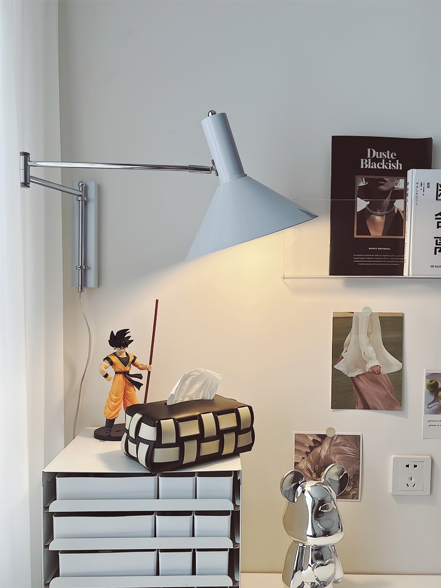 Verstelbare Metalen Wandlamp met Gelede Arm Industriële Stijl Muurverlichting Moderne Leeslamp | Sansoti