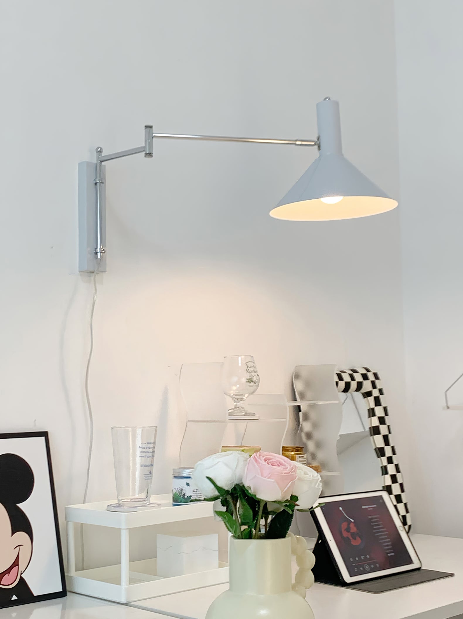 Verstelbare Metalen Wandlamp met Gelede Arm Industriële Stijl Muurverlichting Moderne Leeslamp | Sansoti