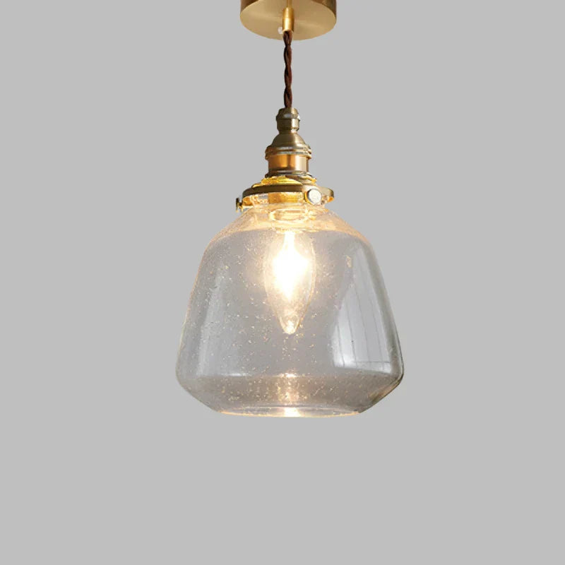 Suspension Verre Cristal Transparent Scandinave Rétro E27 15cm LED Salle à manger Salon Minimaliste | Restfield