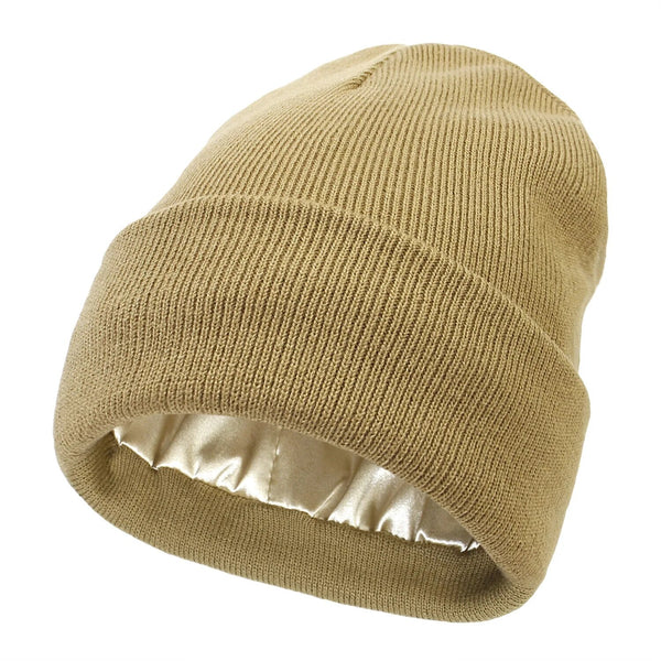 Zijden Wintermuts Dames Wol Voering Haarbescherming Ademend Windbestendig Warm Winteraccessoire Mode | Sansoti