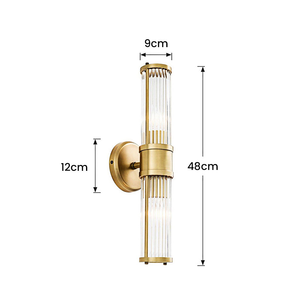 Wandlamp Goud IJzer & Glas LED Badkamer Woonkamer Slaapkamer Elegante Verlichting met Verstelbare Lichtkleur | Sansoti