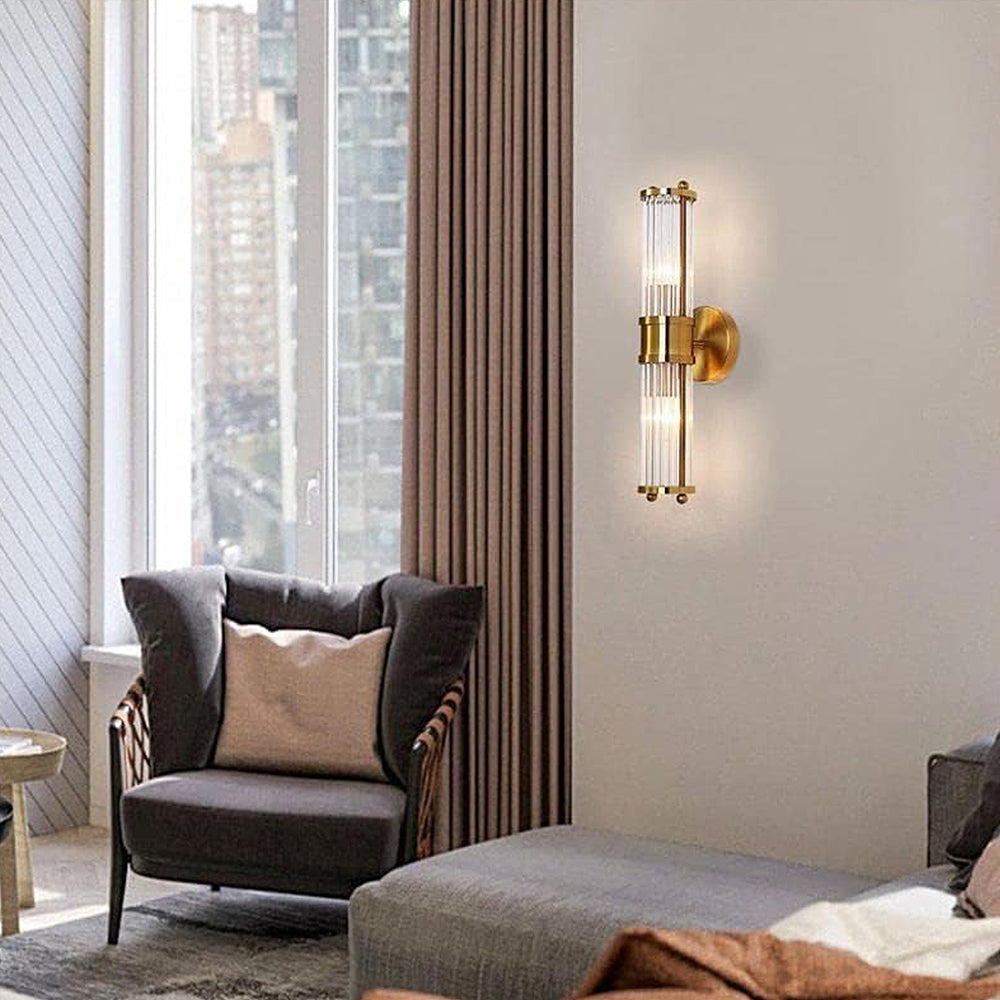 Wandlamp Goud IJzer & Glas LED Badkamer Woonkamer Slaapkamer Elegante Verlichting met Verstelbare Lichtkleur | Sansoti