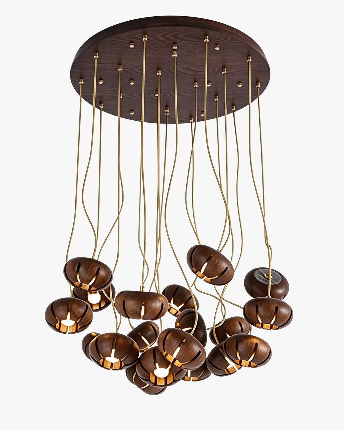 Wooden Cluster Chandelier with Multiple Lights Ceiling Lamp for Dining Room Bedroom Living Room Lighting | Sansoti