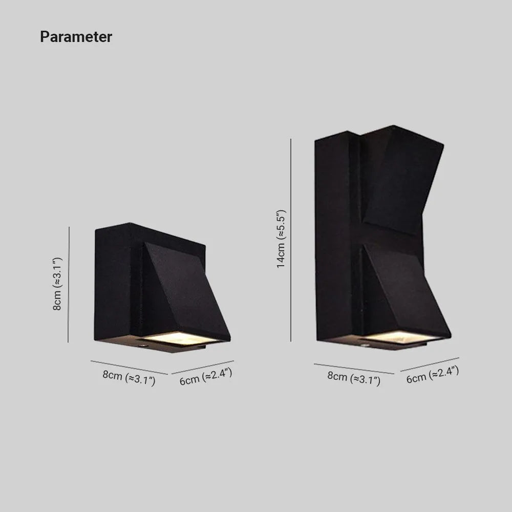 Zwarte Buitenwandlamp Metaal LED Waterdicht IP65 Tuinverlichting Gevel Wandverlichting Weerbestendig | Sansoti
