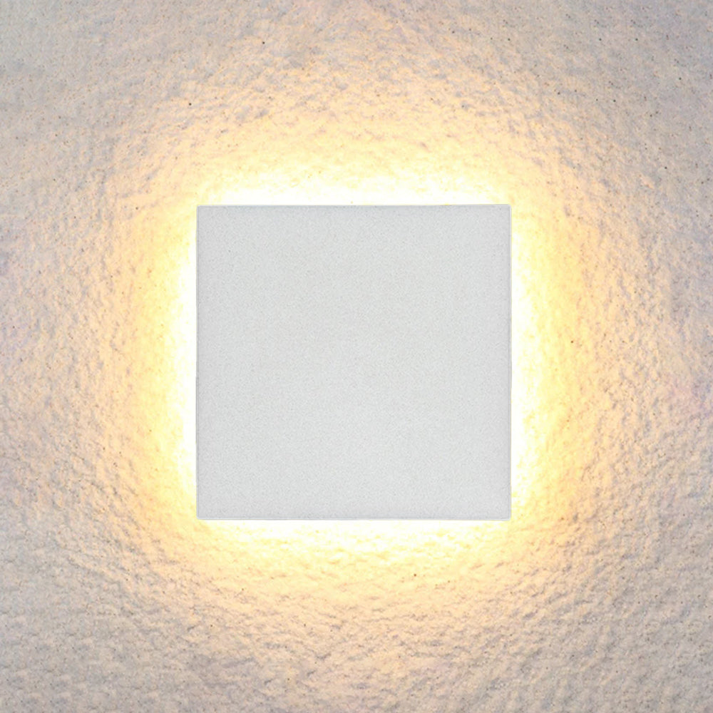 Minimalistische LED-Außenwandleuchte aus Metall, rund oder quadratisch, wasserdicht nach IP65, Gartenbeleuchtung für Flur und Terrasse | Sansoti