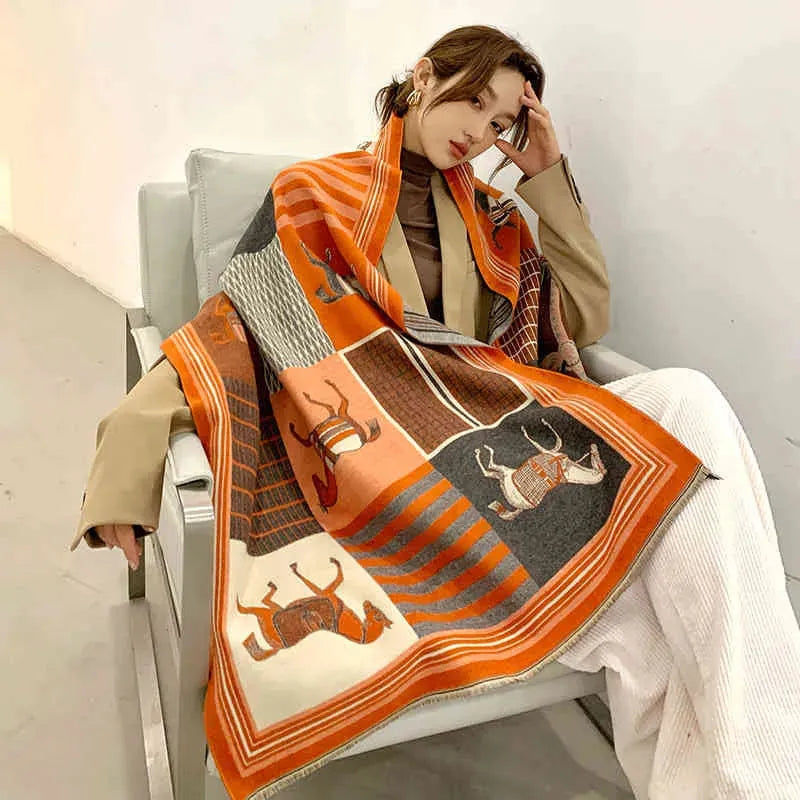 Kaschmir-Winterschal 200x65cm Weiches luxuriöses Umschlagtuch Winteraccessoire Warm Bequem für Damen und Herren | Sansoti