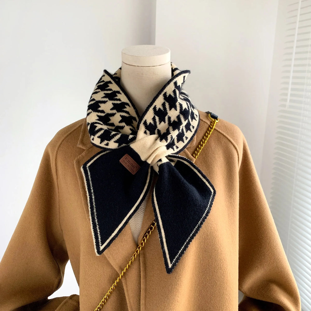 Kaschmir-Schal 95x12cm Strickmuster Damen Herren Winterschal Schmal Warm Wollakzent Luxuriöses Winteraccessoire | Sansoti