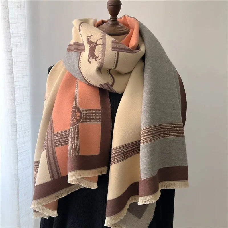 Kaschmir-Winterschal 200x65cm Weiches luxuriöses Umschlagtuch Winteraccessoire Warm Bequem für Damen und Herren | Sansoti