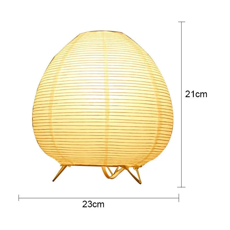 Japanese-Inspired Table Lamp Paper E14 Socket Minimalist Desk Lamp Ambient Light Living Room Zen Design | Sansoti
