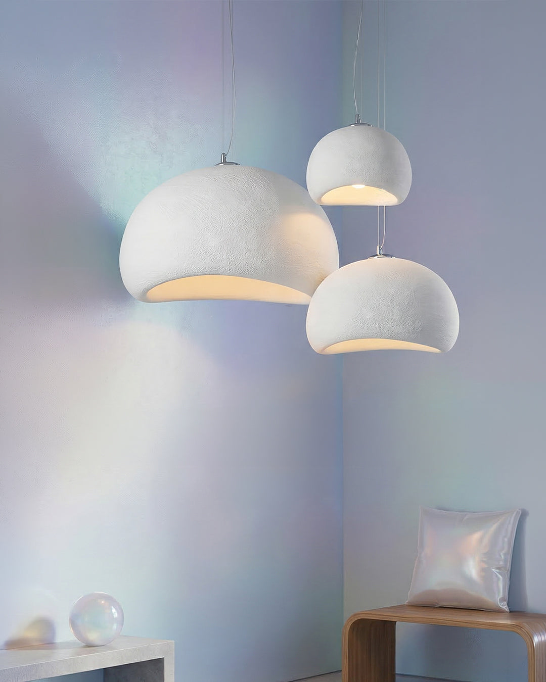 Wabi Sabi Polymeeren Hanglamp – Organische Textuur Scandinavische Lichtdesign voor Woonkamer Eetkamer | Sansoti
