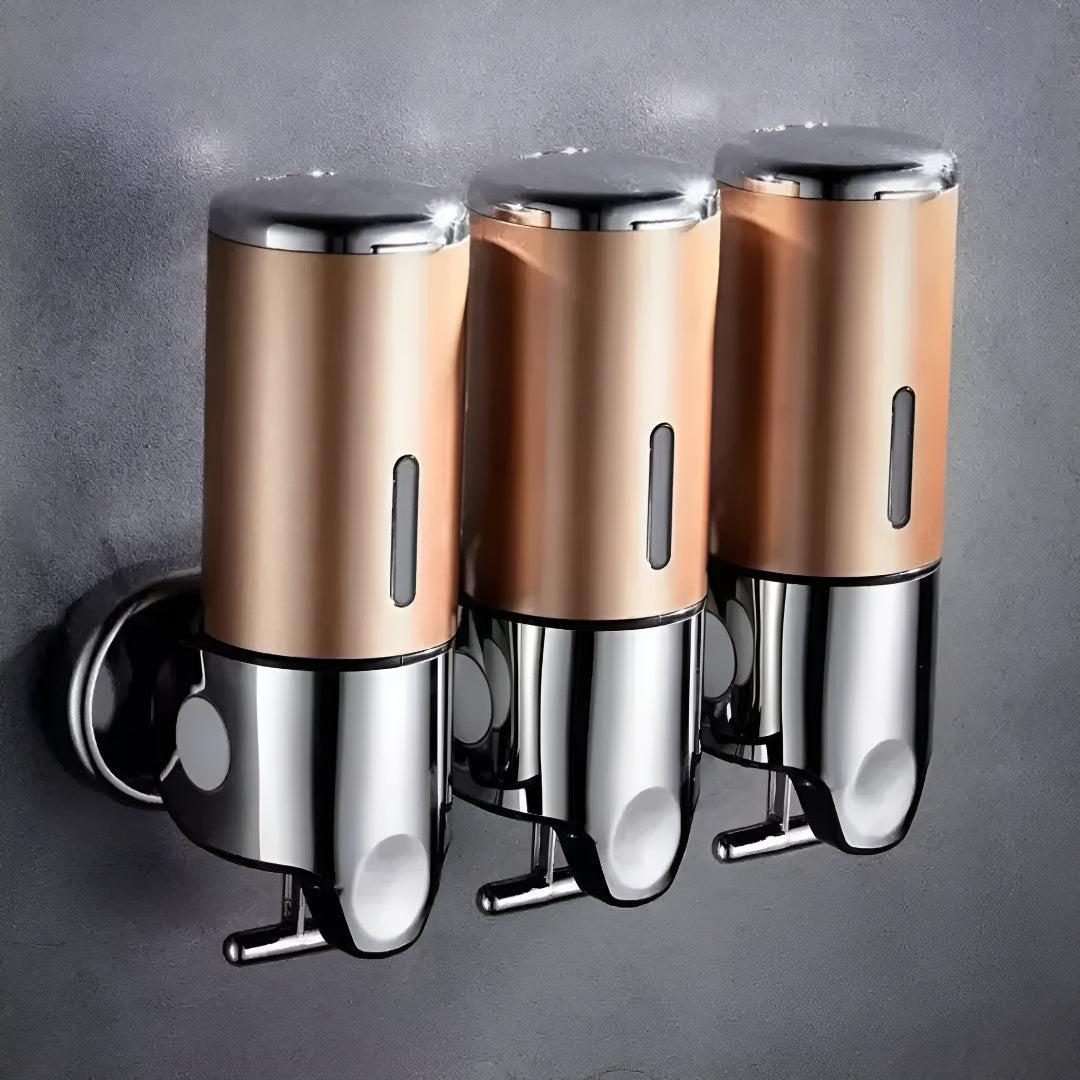 Zeeppompje Wandmontage Messing met Pompje 500ml Goud Zwart Chroom voor Badkamer Keuken Toiletruimte Stijlvol | Sansoti