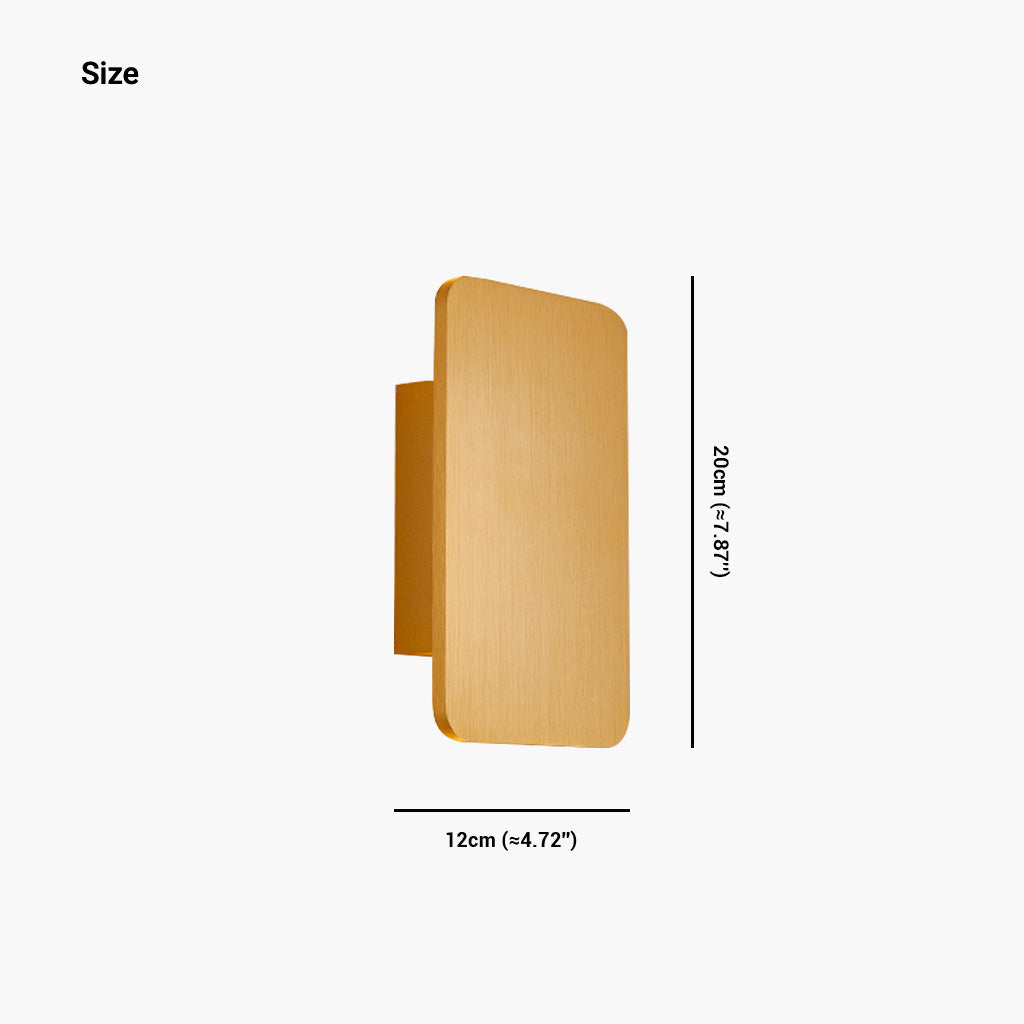 Moderne rechteckige LED-Wandleuchte aus Aluminium, minimalistisches Design, 5 Farben, stimmungsvolle Beleuchtung für Flur und Wohnzimmer | Sansoti