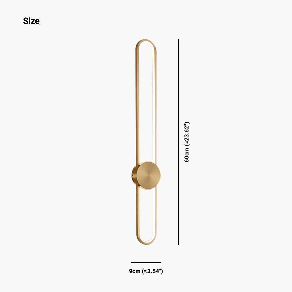 Ovale LED-Wandleuchte aus Aluminium, Schwarz-Gold, Schlafzimmer, Wohnzimmer, Flur, moderne minimalistische Beleuchtung | Sansoti
