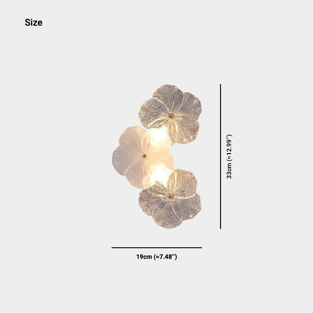 Decoratieve Glazen Wandlamp Bloemvorm met 3 Kleurstanden en LED Verlichting voor Slaapkamer en Woonkamer | Sansoti
