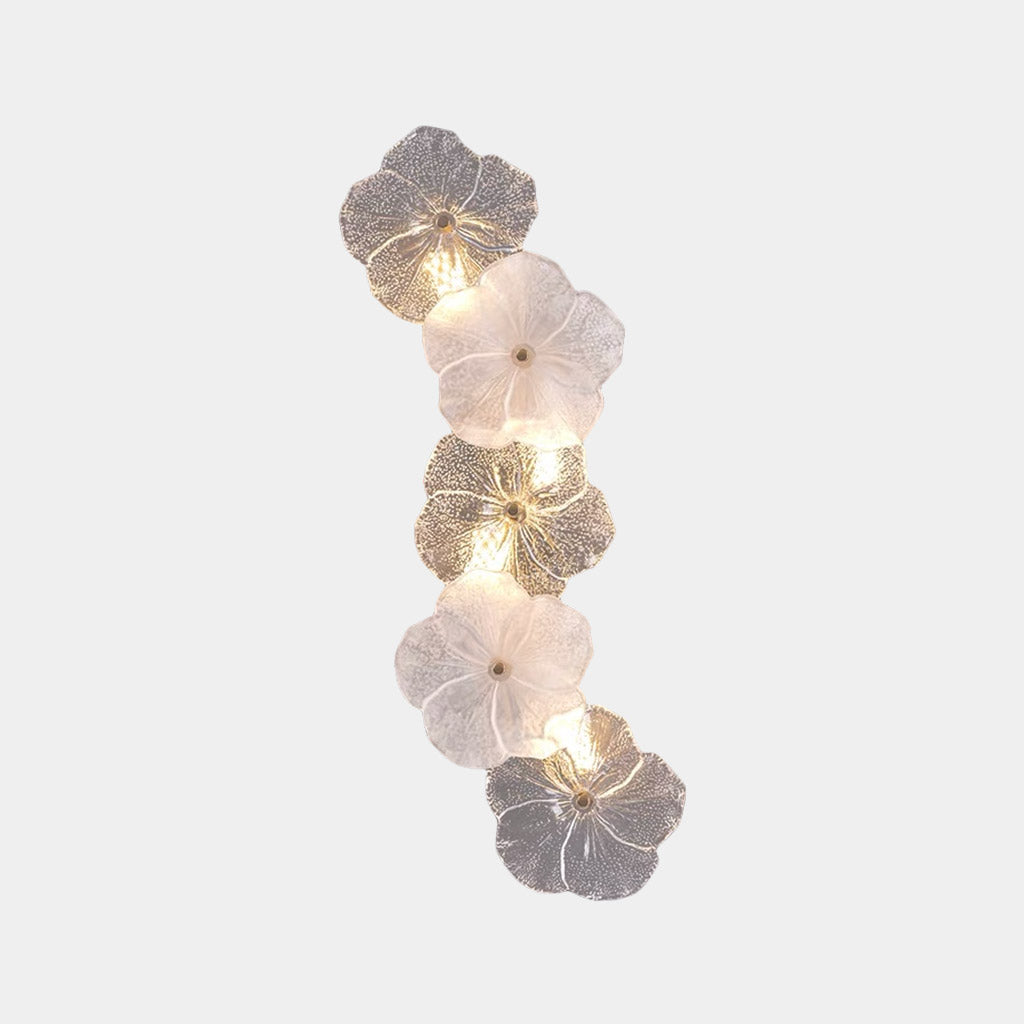 Decoratieve Glazen Wandlamp Bloemvorm met 3 Kleurstanden en LED Verlichting voor Slaapkamer en Woonkamer | Sansoti