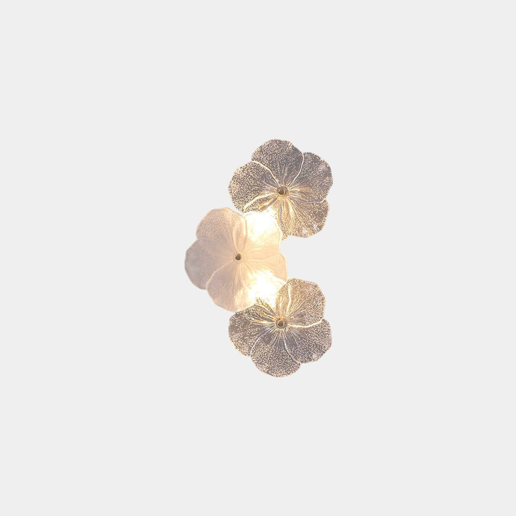 Decoratieve Glazen Wandlamp Bloemvorm met 3 Kleurstanden en LED Verlichting voor Slaapkamer en Woonkamer | Sansoti