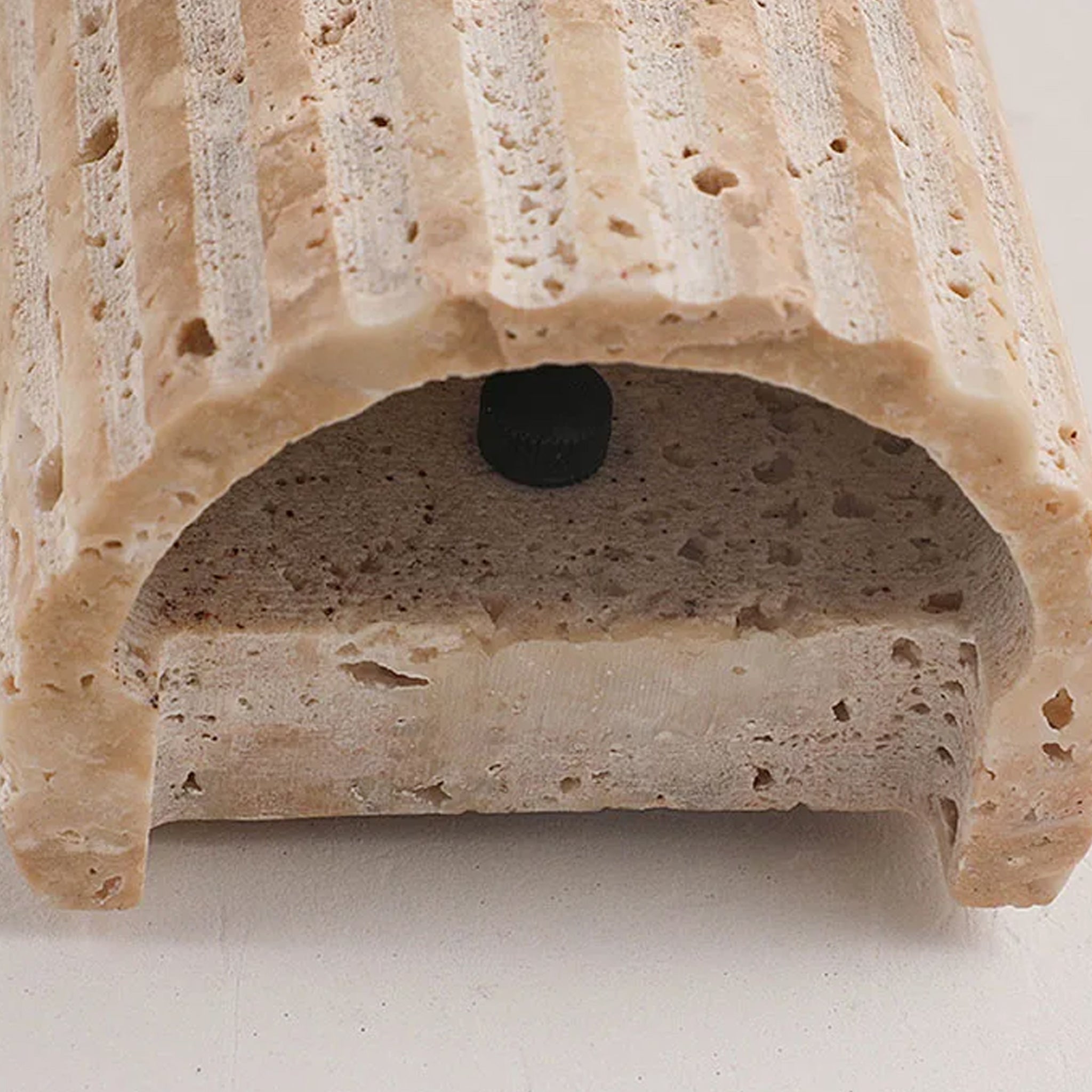 Travertijn Wandlamp Cilinder E27 Natuursteen Verlichting Voor Gang Slaapkamer Woonkamer 16.5cm Hoog Sfeervol | Sansoti