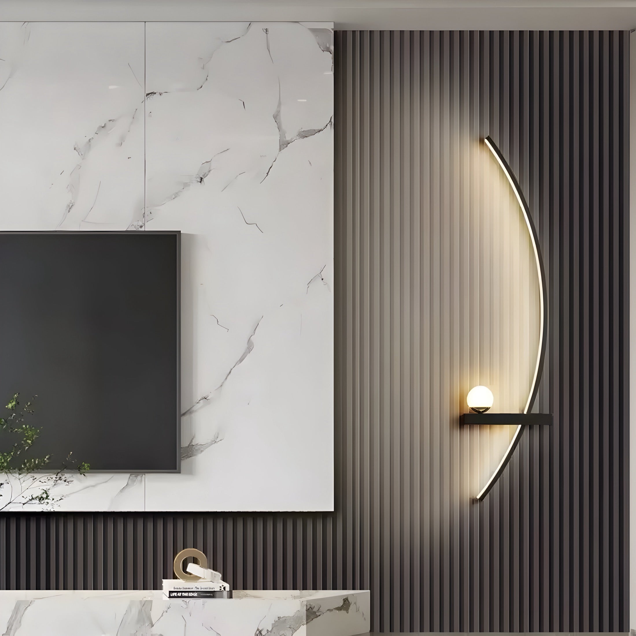 Moderne LED-Wandleuchte mit gebogenem Design und dimmbarer Beleuchtung für Schlaf- und Wohnzimmer | Restfield