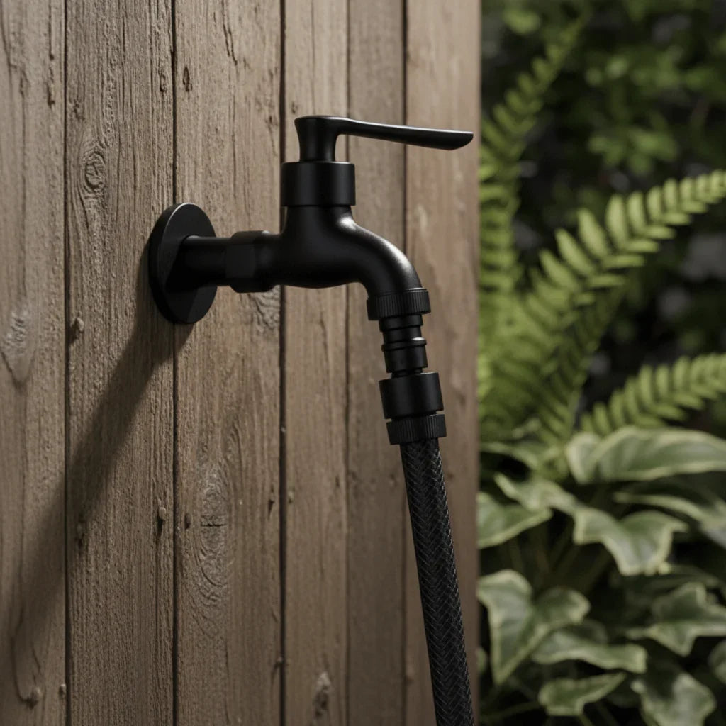 Wandarmatur Messing Mattschwarz G1/2 Wandmontage Küche Badezimmer Garten Balkon Außenwasserhahn Modern Skandinavisch | Sansoti