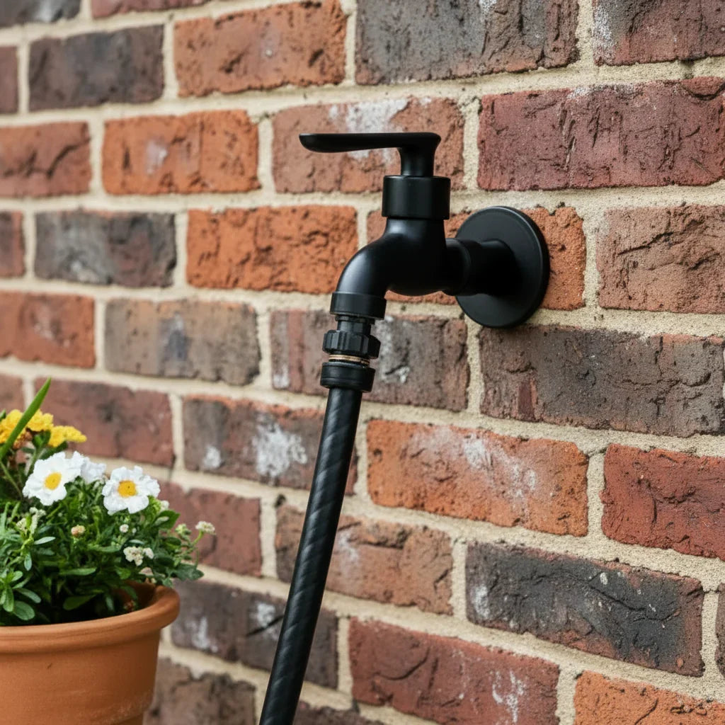 Wandarmatur Messing Mattschwarz G1/2 Wandmontage Küche Badezimmer Garten Balkon Außenwasserhahn Modern Skandinavisch | Sansoti