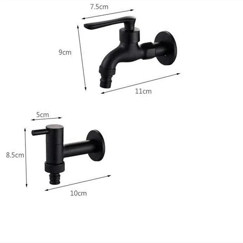 Wandarmatur Messing Mattschwarz G1/2 Wandmontage Küche Badezimmer Garten Balkon Außenwasserhahn Modern Skandinavisch | Sansoti