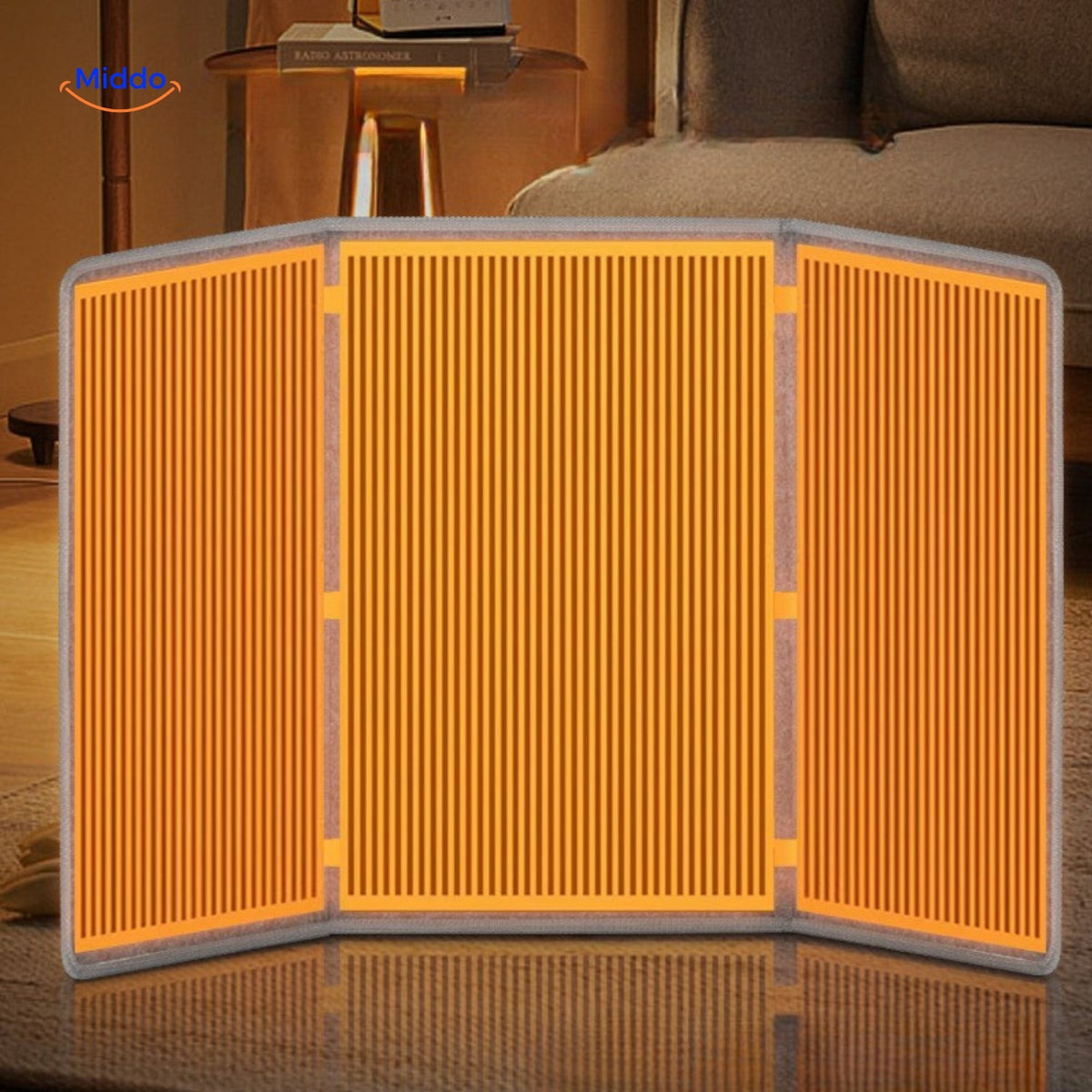 Elektrischer Beinwärmer, 3D-Wärmekissen mit 8 Heizstufen, Timer, Plüsch, Grau, faltbar und leise, fürs Büro | Sansoti