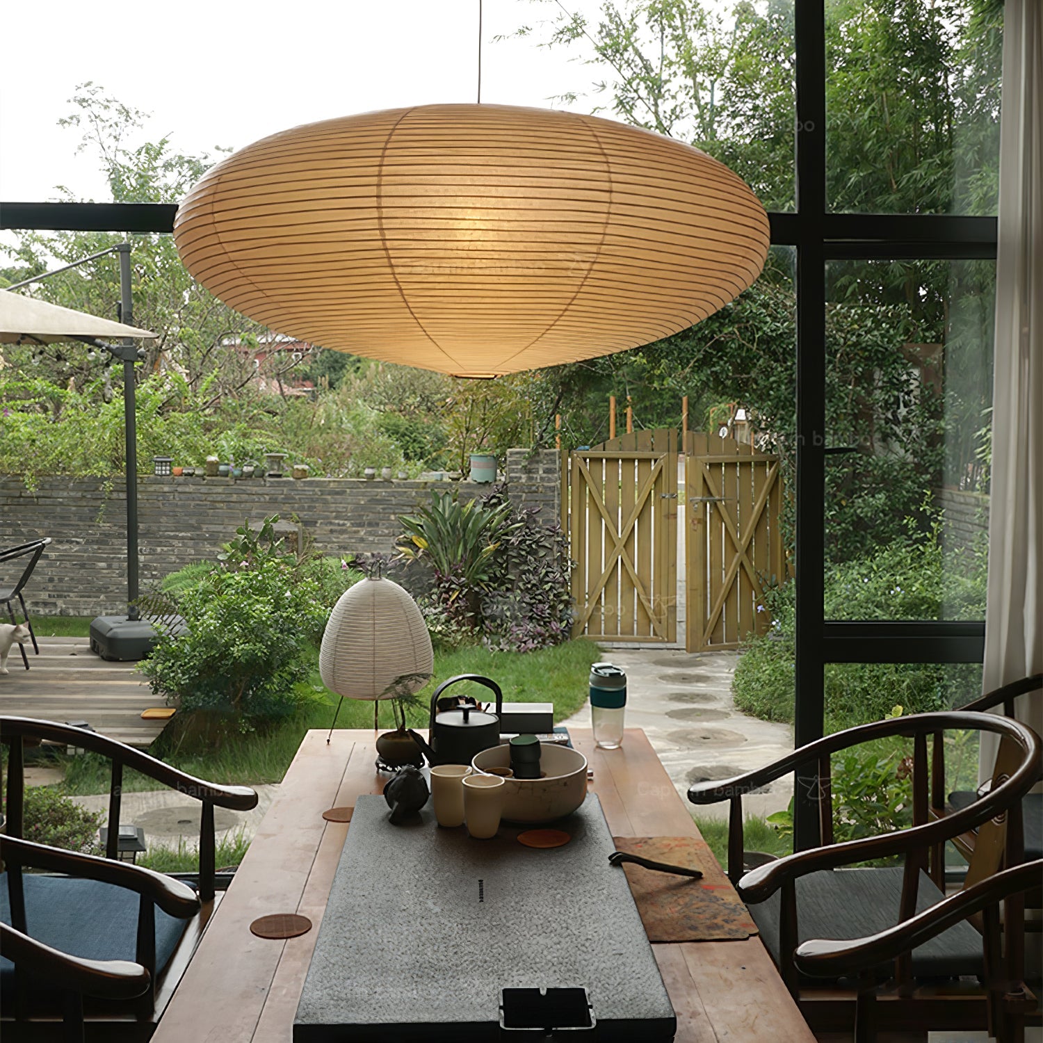 Handgemaakte Washi Papieren Hanglamp – Japans Design met E26/E27 Fitting – Zachte Verlichting voor Woonkamer, Slaapkamer & Eetkamer – Met Montagehaakjes | Sansoti