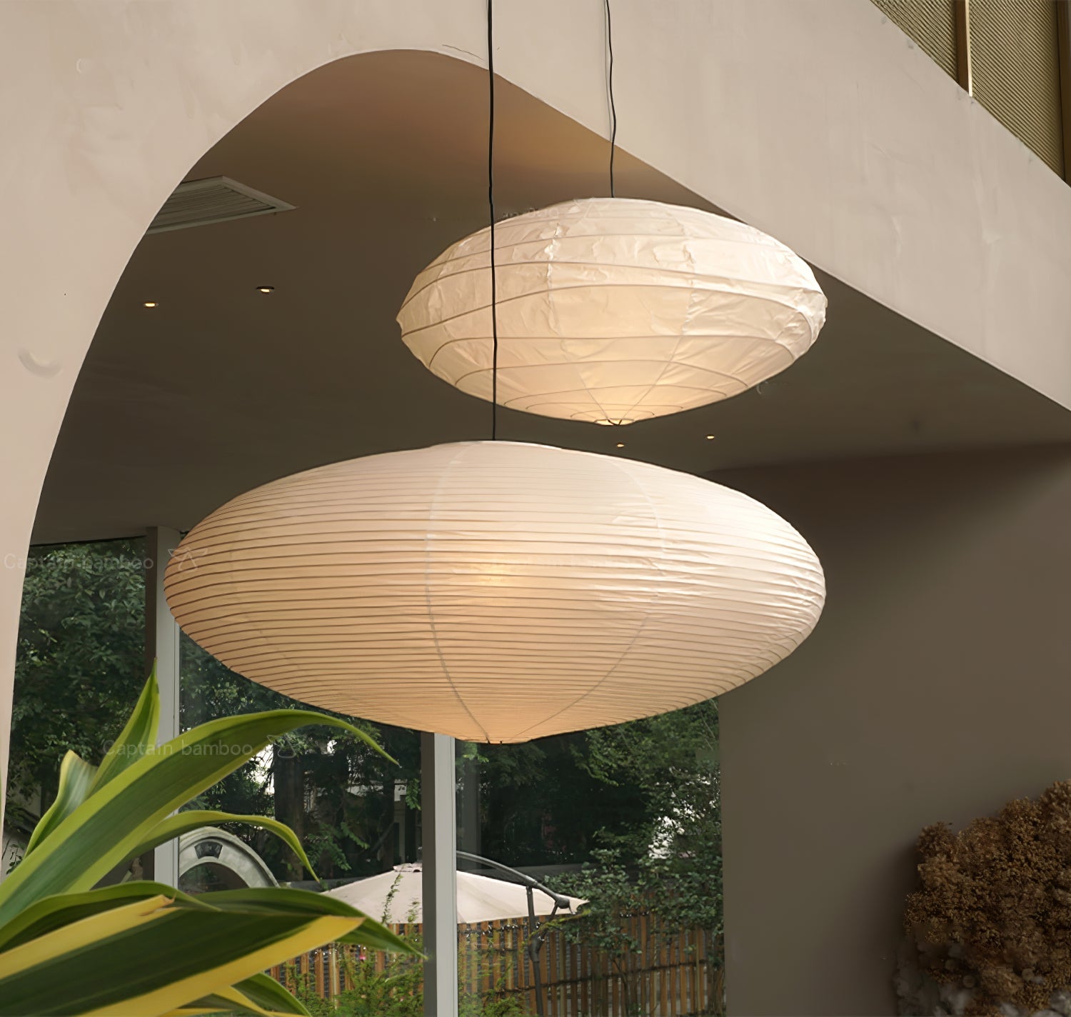 Handgemaakte Washi Papieren Hanglamp – Japans Design met E26/E27 Fitting – Zachte Verlichting voor Woonkamer, Slaapkamer & Eetkamer – Met Montagehaakjes | Sansoti