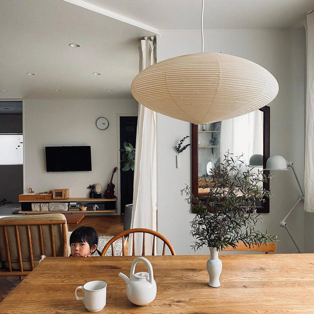 Handgemaakte Washi Papieren Hanglamp – Japans Design met E26/E27 Fitting – Zachte Verlichting voor Woonkamer, Slaapkamer & Eetkamer – Met Montagehaakjes | Sansoti