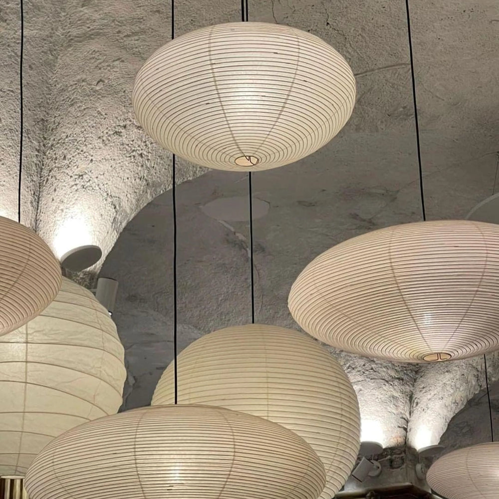 Handgemaakte Washi Papieren Hanglamp – Japans Design met E26/E27 Fitting – Zachte Verlichting voor Woonkamer, Slaapkamer & Eetkamer – Met Montagehaakjes | Sansoti