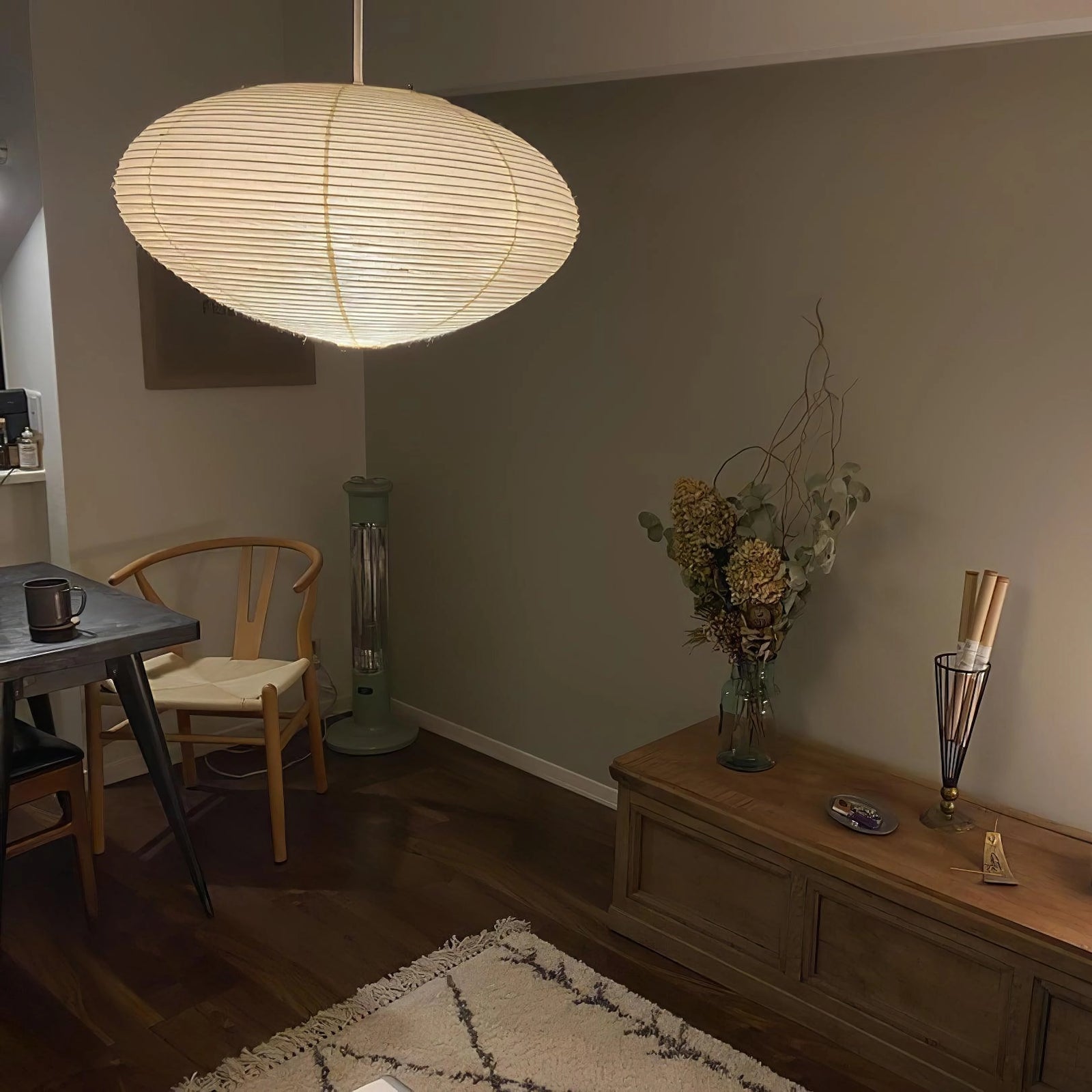 Handgemaakte Washi Papieren Hanglamp – Japans Design met E26/E27 Fitting – Zachte Verlichting voor Woonkamer, Slaapkamer & Eetkamer – Met Montagehaakjes | Sansoti