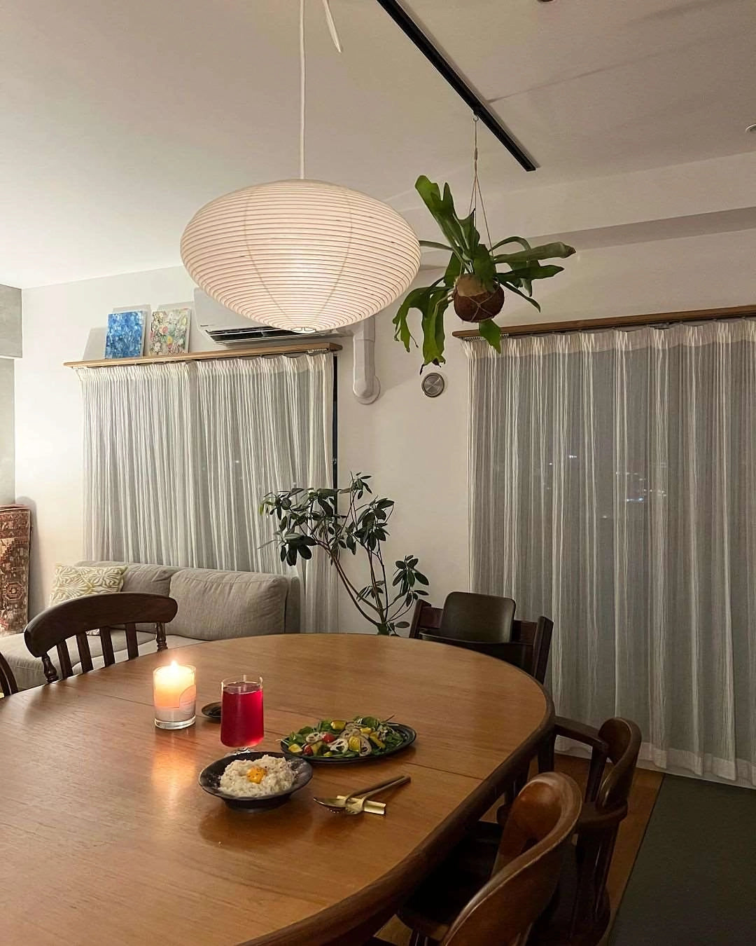 Handgemaakte Washi Papieren Hanglamp – Japans Design met E26/E27 Fitting – Zachte Verlichting voor Woonkamer, Slaapkamer & Eetkamer – Met Montagehaakjes | Sansoti