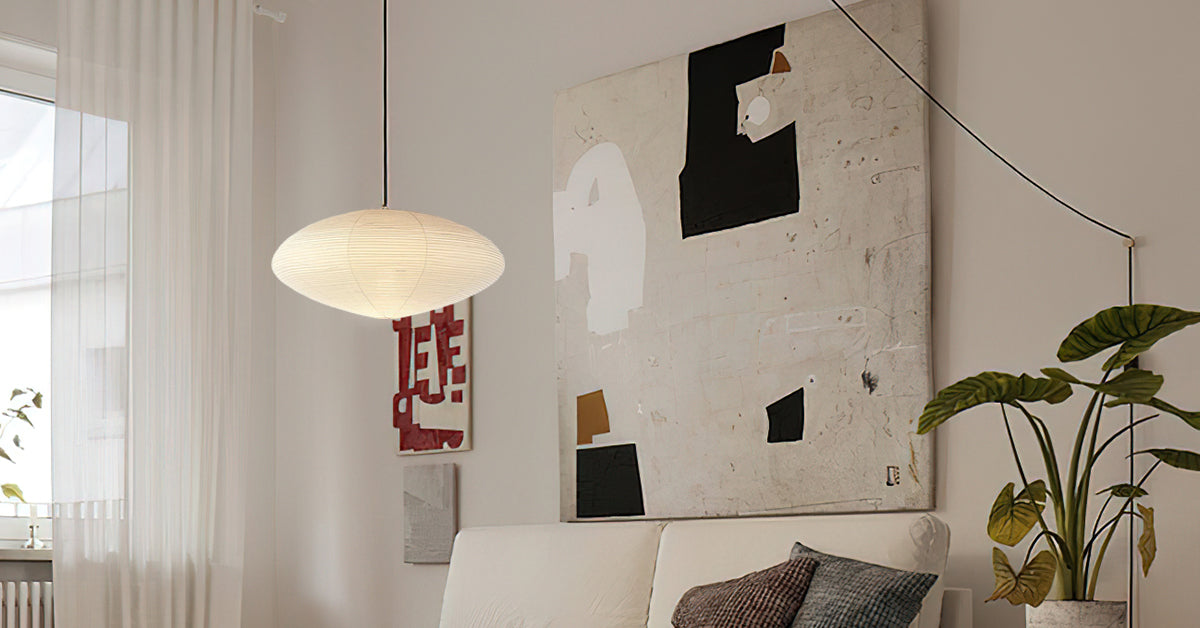 Handgemaakte Washi Papieren Hanglamp – Japans Design met E26/E27 Fitting – Zachte Verlichting voor Woonkamer, Slaapkamer & Eetkamer – Met Montagehaakjes | Sansoti