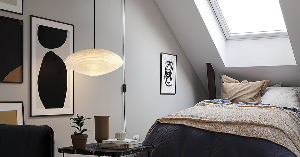 Handgemaakte Washi Papieren Hanglamp – Japans Design met E26/E27 Fitting – Zachte Verlichting voor Woonkamer, Slaapkamer & Eetkamer – Met Montagehaakjes | Sansoti