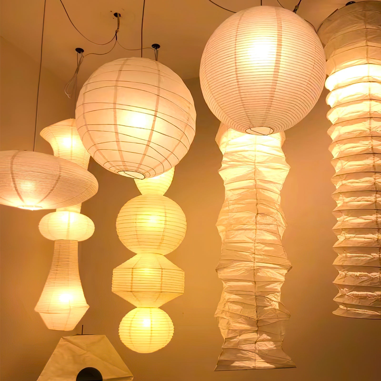 Japanse Mulberry Paper Hanglamp — Handgemaakte Washi Lampenkap Bol Sfeerverlichting | Sansoti