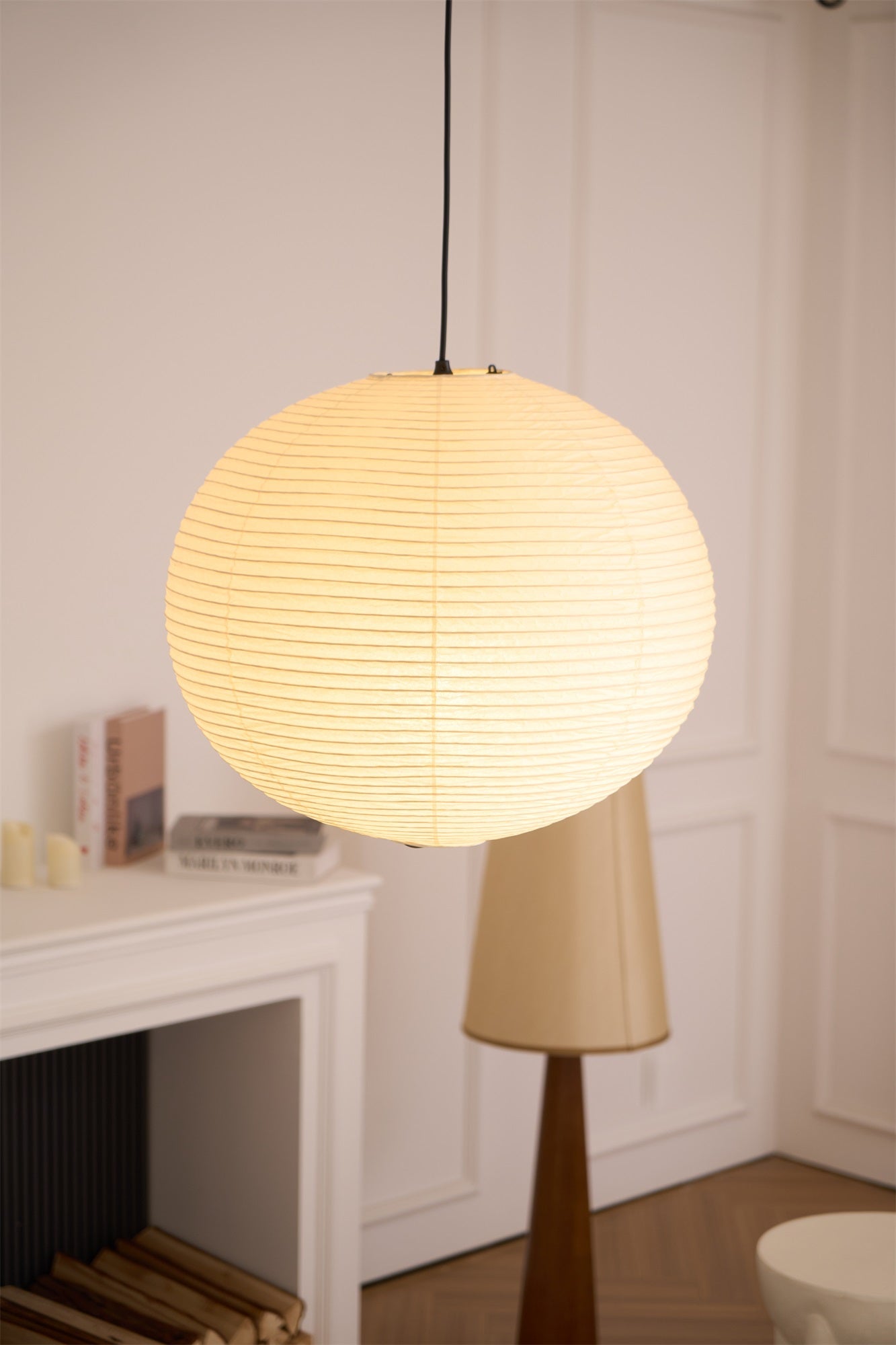 Japanse Mulberry Paper Hanglamp — Handgemaakte Washi Lampenkap Bol Sfeerverlichting | Sansoti