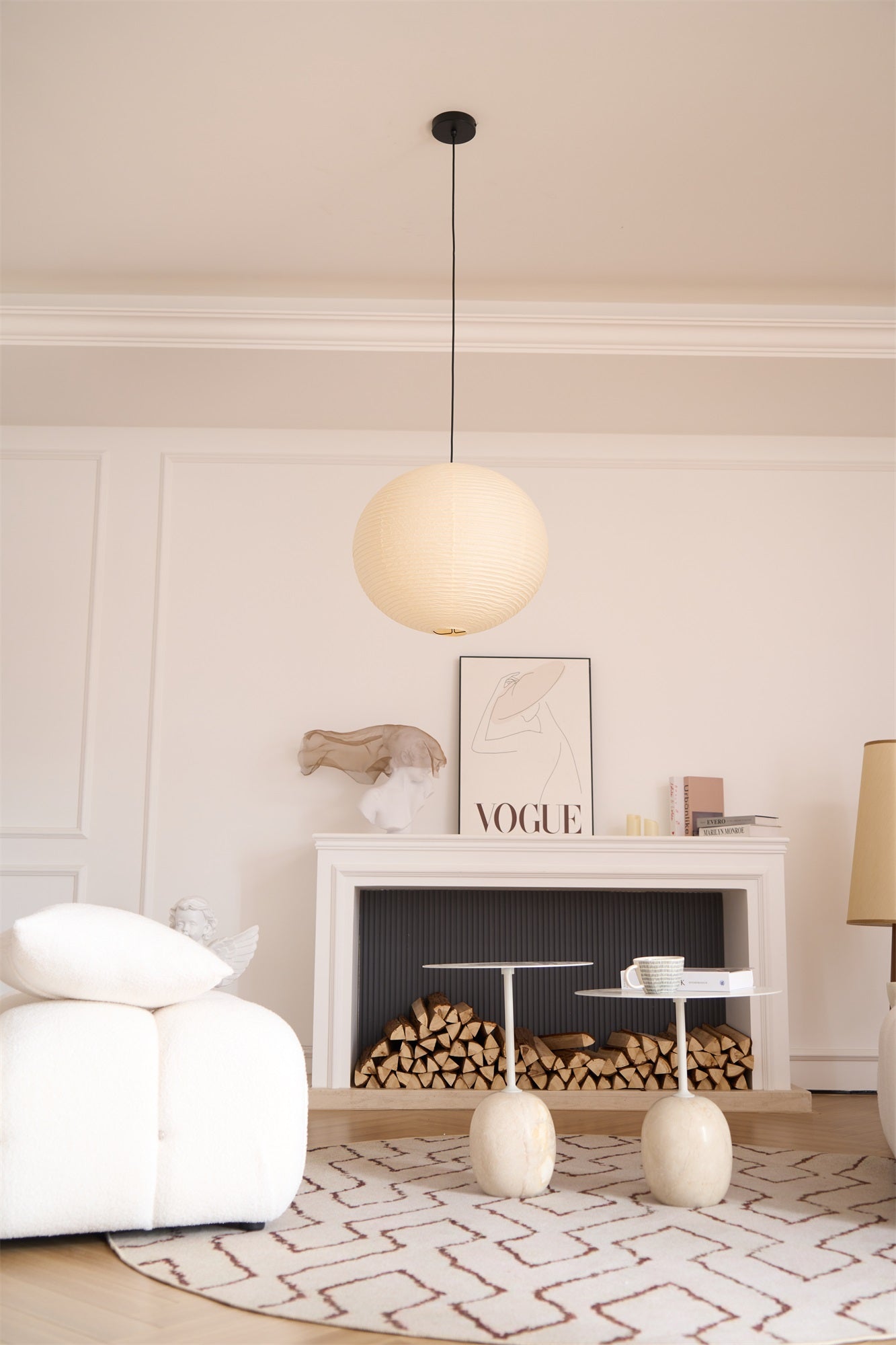 Japanse Mulberry Paper Hanglamp — Handgemaakte Washi Lampenkap Bol Sfeerverlichting | Sansoti
