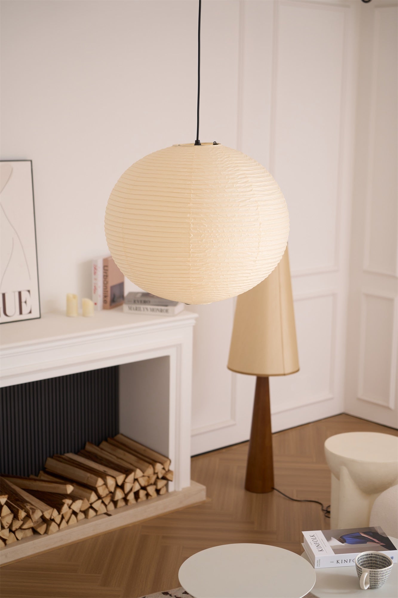 Japanse Mulberry Paper Hanglamp — Handgemaakte Washi Lampenkap Bol Sfeerverlichting | Sansoti